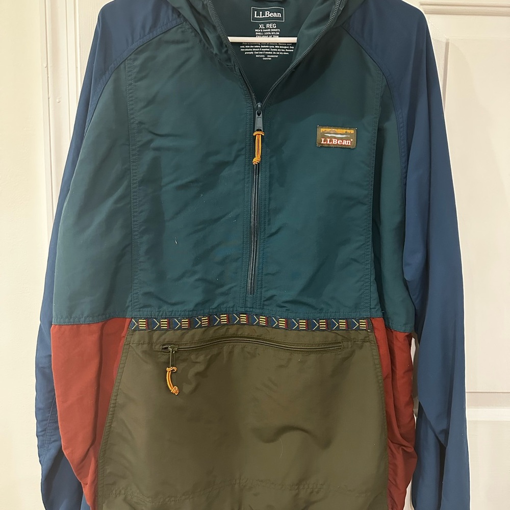L.L.Bean Multicolor Anorak Windbreaker Jacket